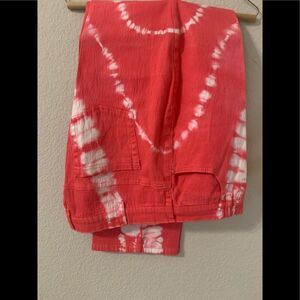 DG2 by Diane Gilman Tie-Dye stretch jeans Coral 16W